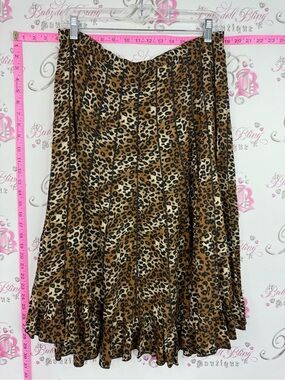 Traditions skirt Leopard Print Pleated Ruffle Skirt - Brown